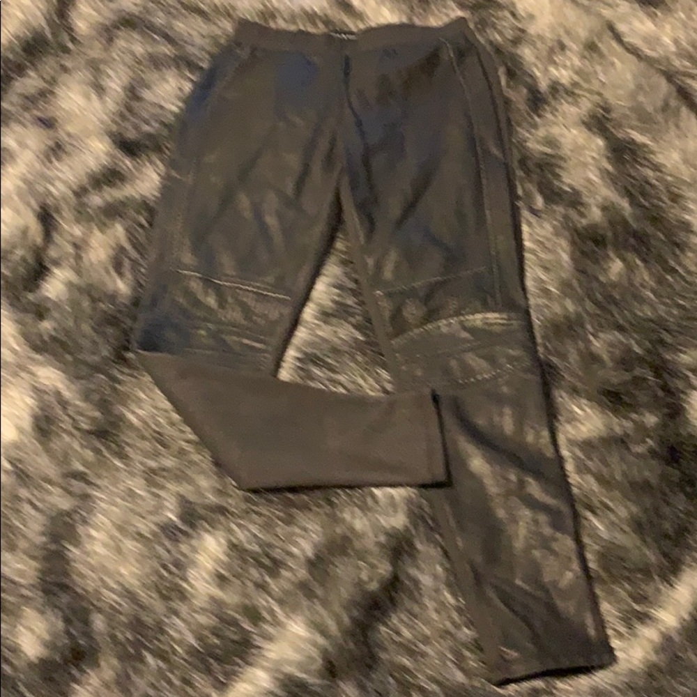 LN Moto Look Grey Faux Leather Leggings S